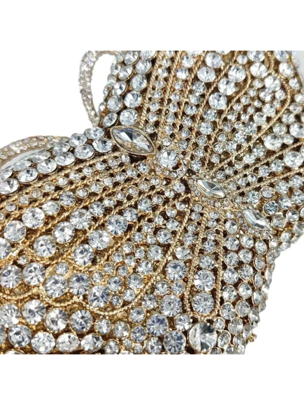 Elegant Butterfly Crystal Clutch Evening Bag - Rhinestone Handbag for Parties